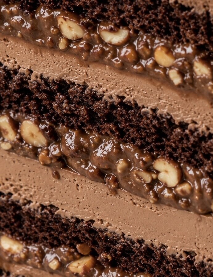 Inside the Chocolate Hazelnut Praline cake
