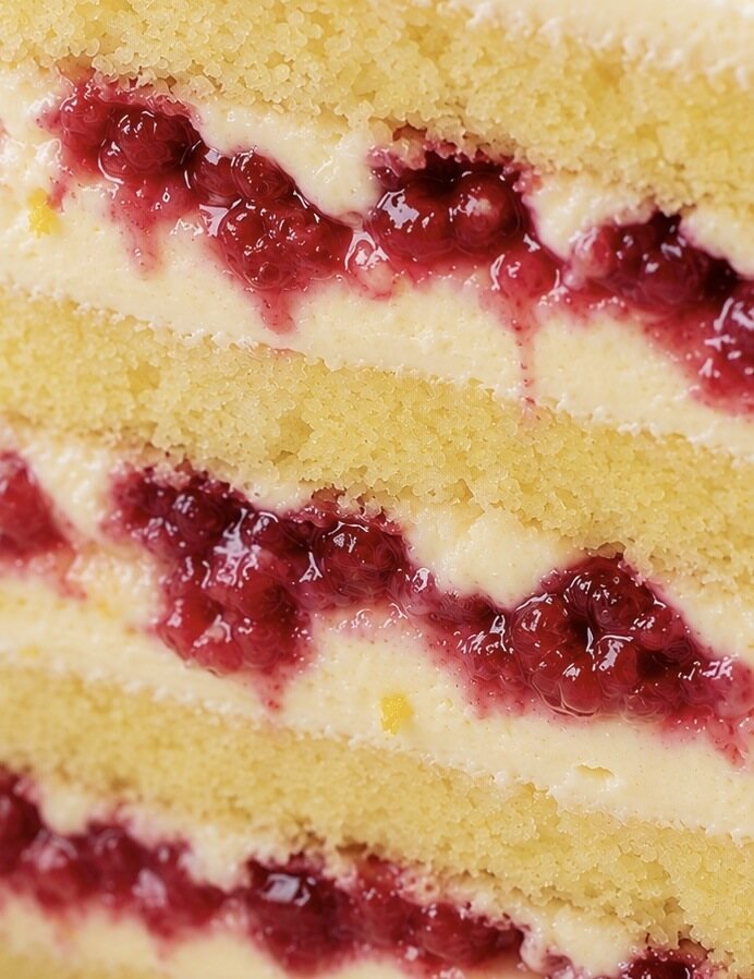 Inside the Lemon & Raspberry cake