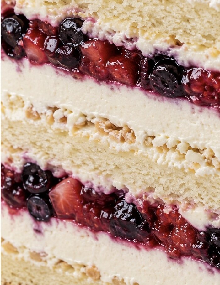 Inside the Vanilla Berries cake