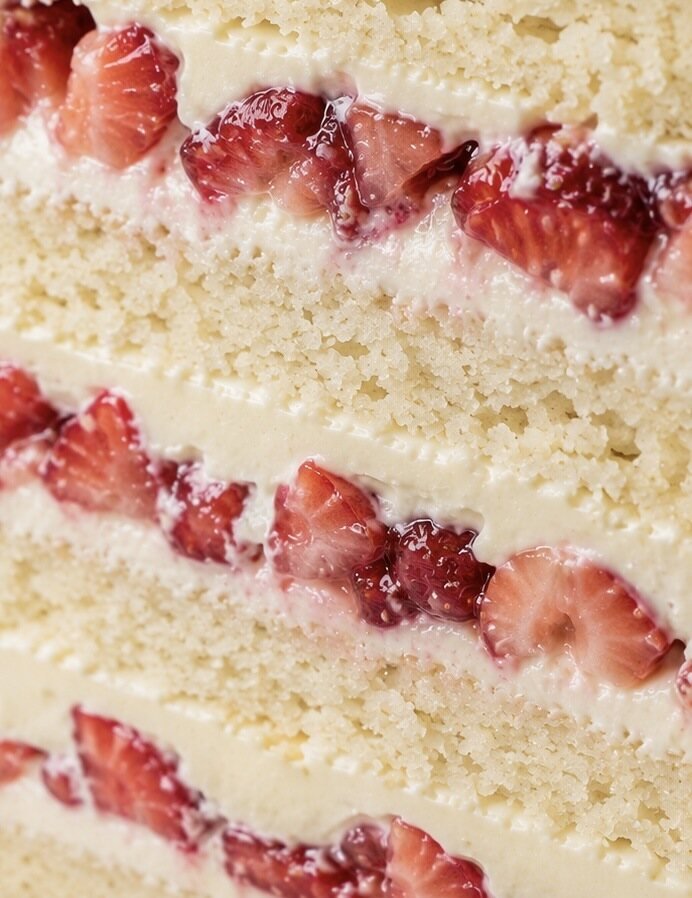 Inside the White Chocolate & Strawberry cake