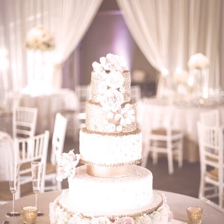 Tiered cake at a reception